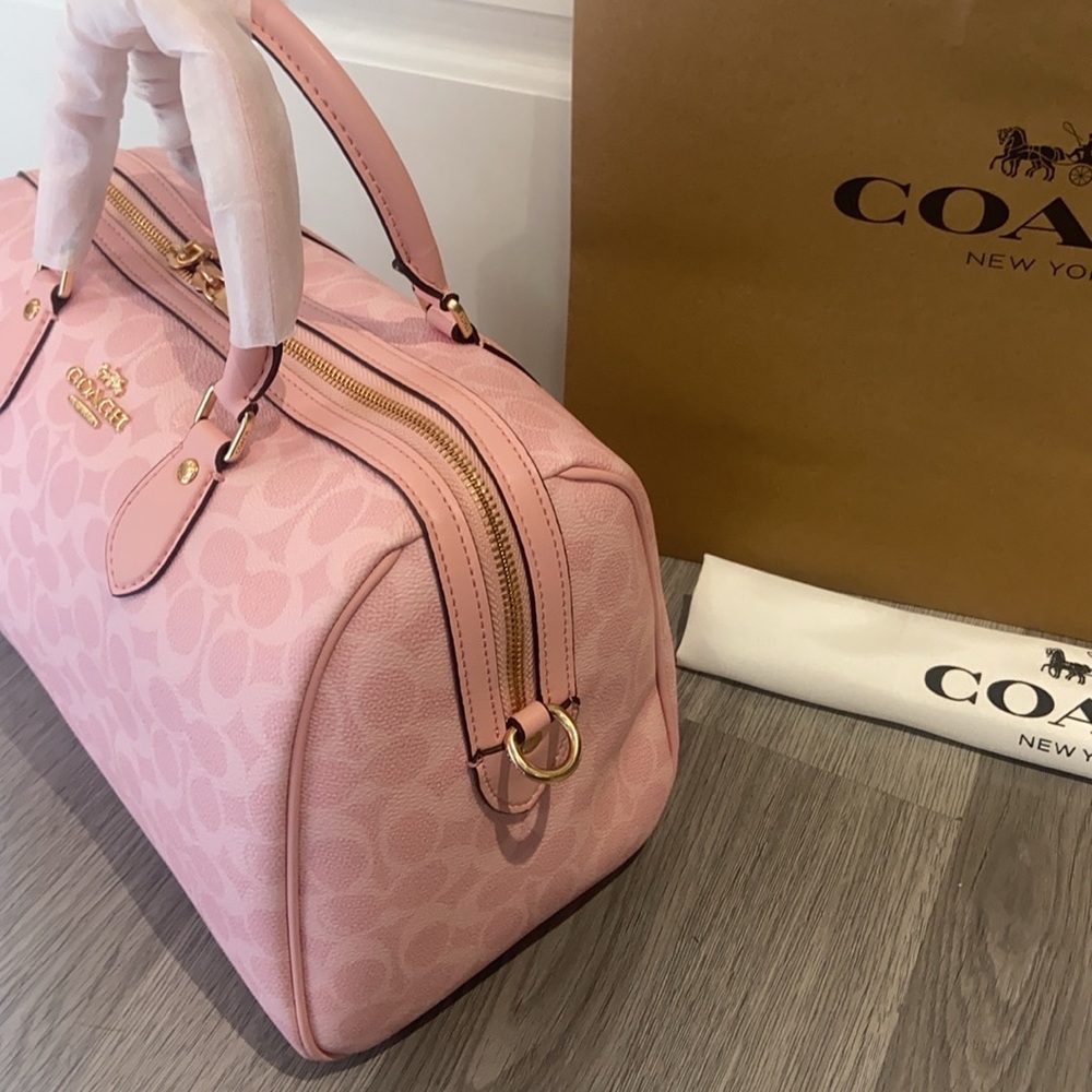 🍃Coach Medium Rowan Satchel - Powder Pink Charms 10" - Picture 7 of 9